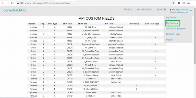 Personalização da API ConectorGate - Conectorgate