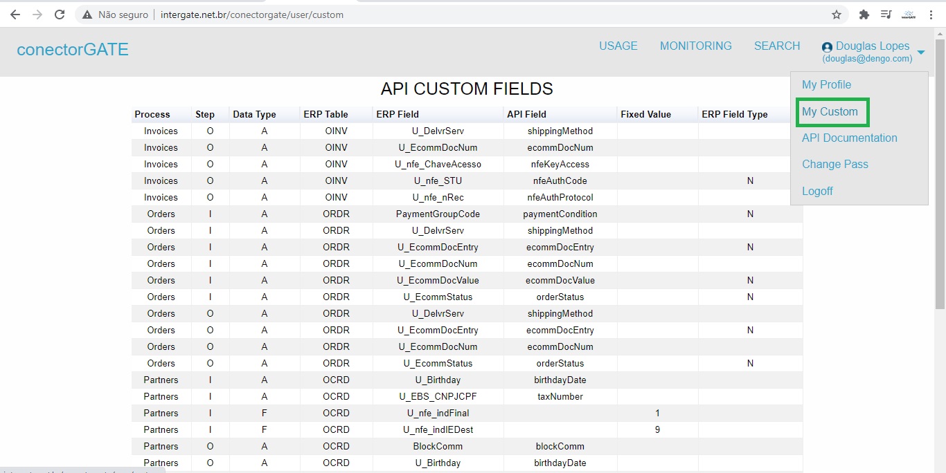 Personalização da API ConectorGate - Conectorgate
